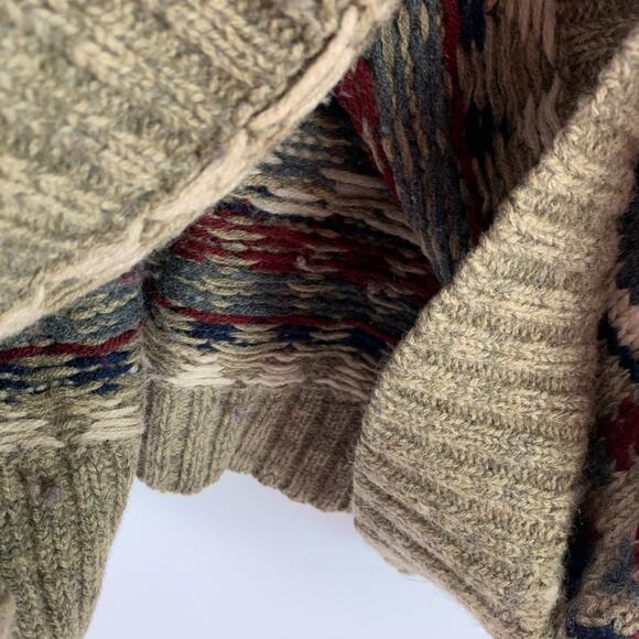 Vintage 90s Abercrombie & Fitch The Big Sweater Wool Fair Isle Size XL - Picture 3 of 6